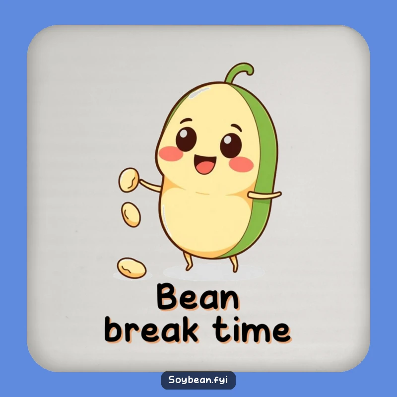 Funny Kawaii Soybean Coaster Set: Protect Tables with Hilarious Bean-Throwing Charm