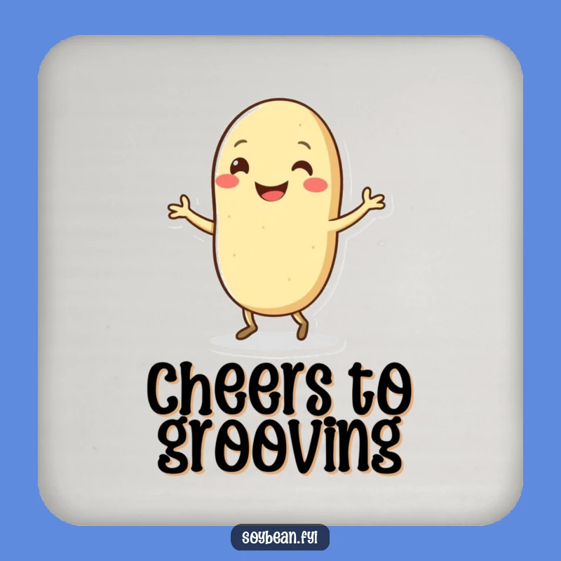 Funny Kawaii Soybean Dance Coaster Set: Protect Surfaces with Hilarious Style