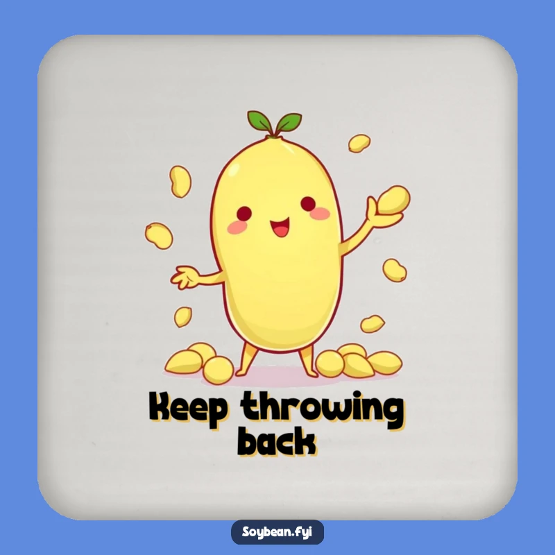 Funny Kawaii Soybean Juggling Coaster: Protect Surfaces with Skill