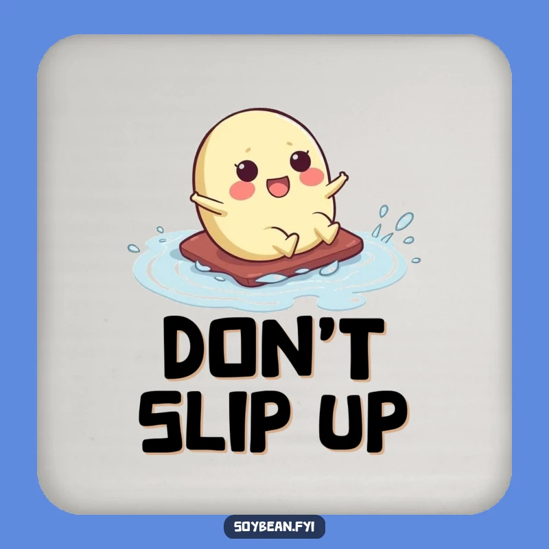 Funny Kawaii Soybean Slide Coaster: Protect Surfaces with Humor