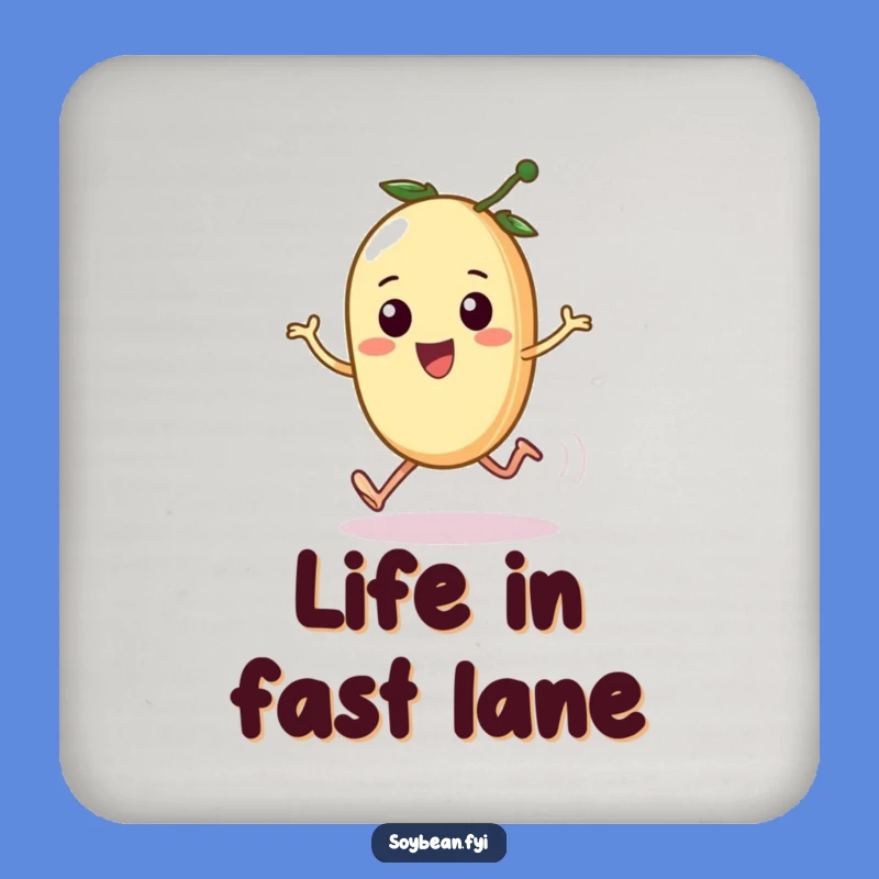 Funny Kawaii Soybean Sprint Drink Coaster - Hilarious Table Protector