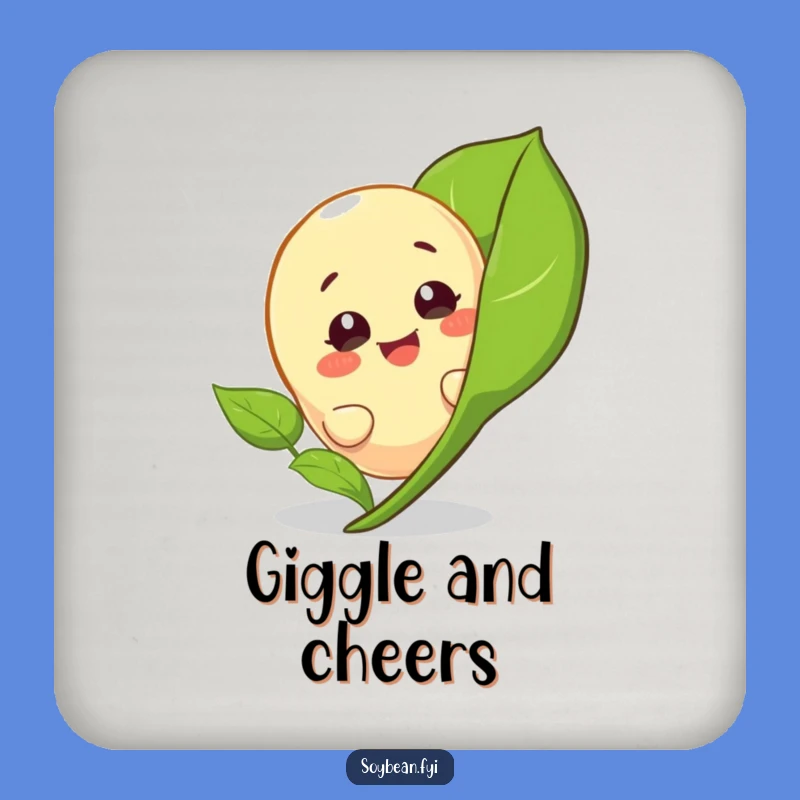 Funny Peeking Soybean Drink Coaster: Protect Surfaces with Playful Charm