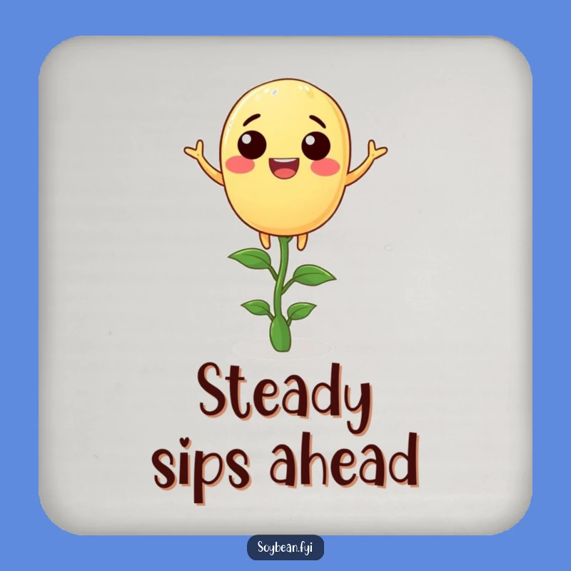 Funny Soybean Balance Coaster: Protect Surfaces with a Joyful Bean