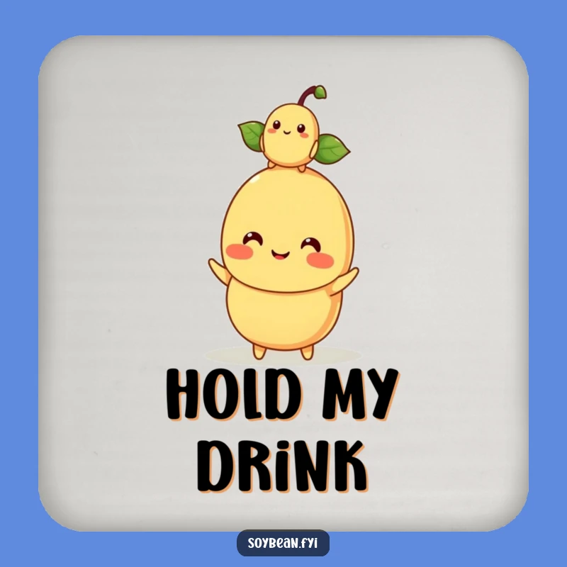 Funny Kawaii Soybean Parent Coaster - Cute Baby Bean Balance Drink Protector Gift