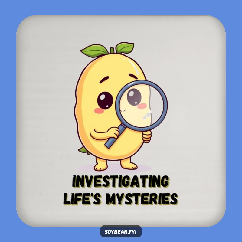 Funny Curious Soybean Coaster: Investigate Your Drinks Humorous Gift