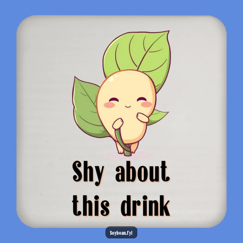 Funny Shy Soybean Drink Coaster: Protect Surfaces with Cute Veggie Charm, Perfect Humorous Gift