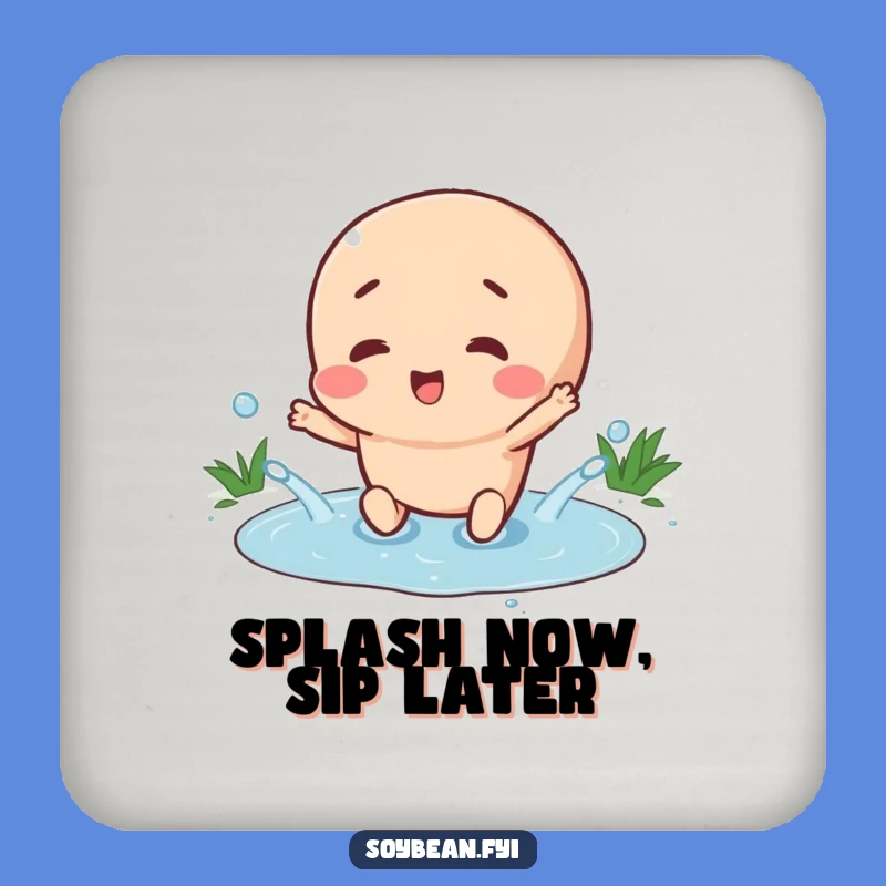 Funny Splashing Soybean Drink Coaster: Protect Surfaces with Hilarious Joy!