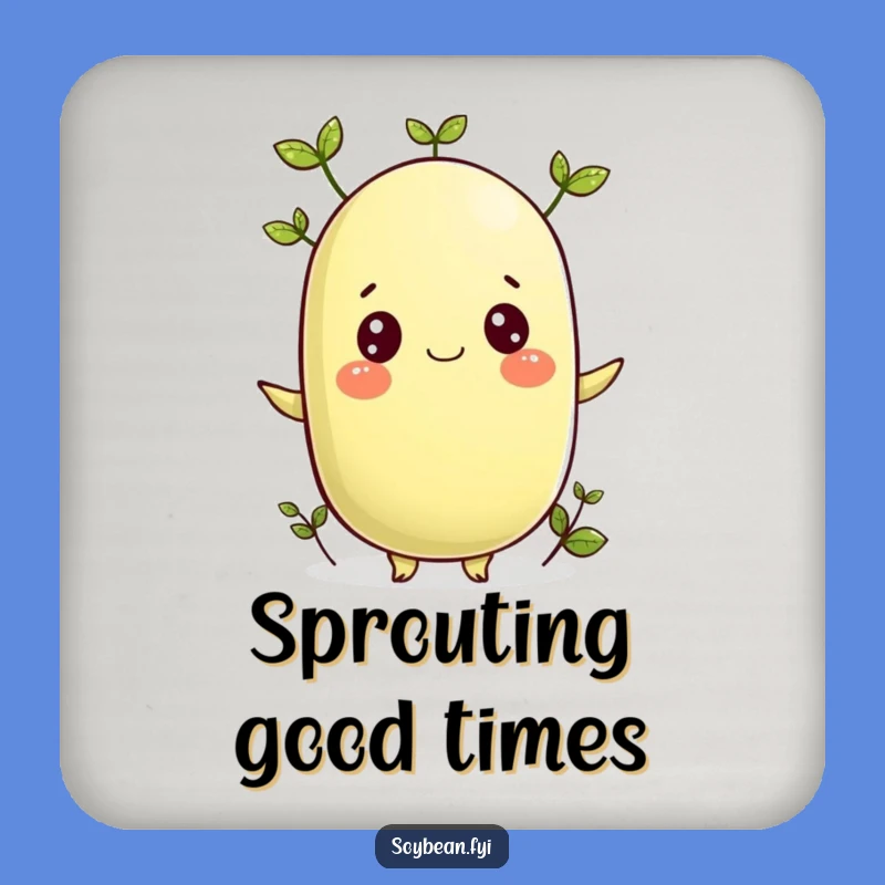 Funny Sprouting Soybean Coaster: Protect & Grow!