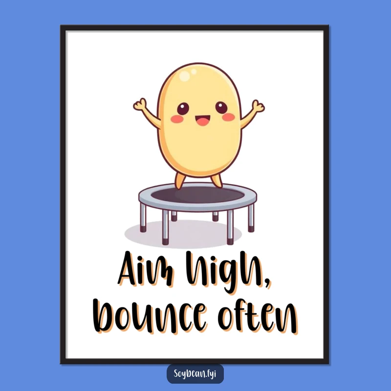Funny Soybean Trampoline Poster: Bring Playful Energy to Your Walls!