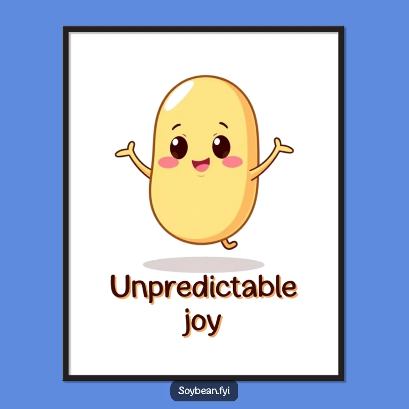 Funny Dancing Soybean Poster - Silly Art, Unique Funny Gift