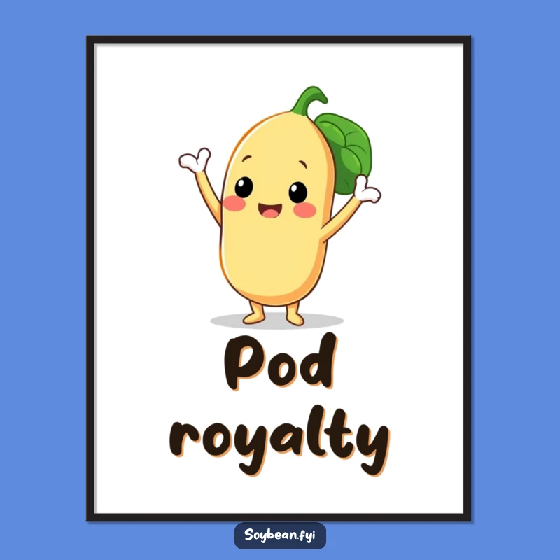 Funny Poster: Soybean Triumphant Pose - High-Quality Bean Art - Decor Gift!