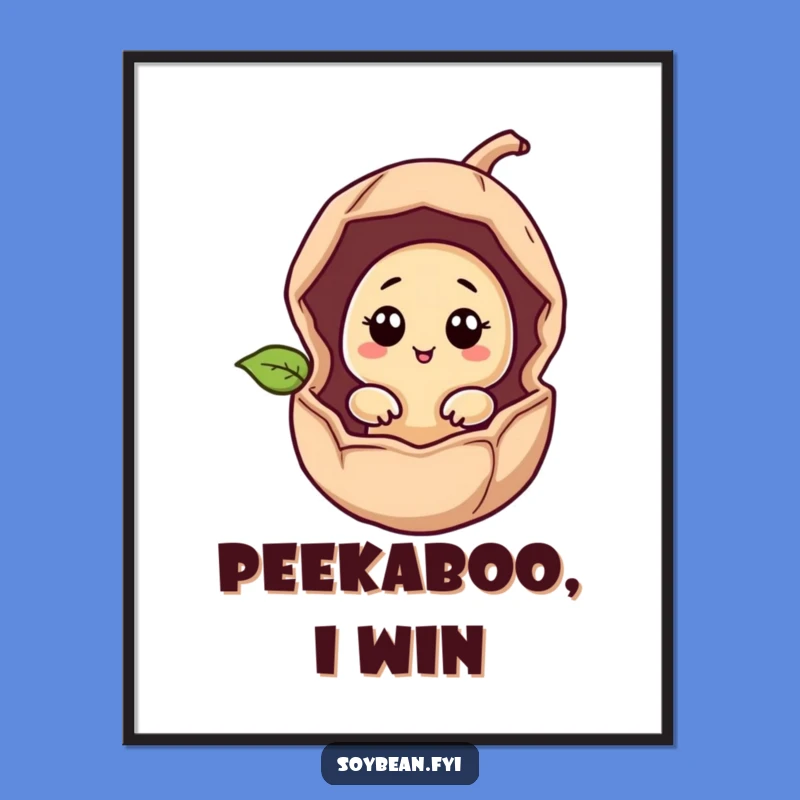 Funny Giggling Soybean Poster - Adorable Bean Art, Charming Humorous Gift