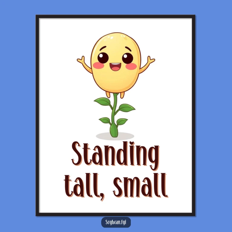 Funny Soybean Balance Poster: Joyful Bean Art for Serene Decor