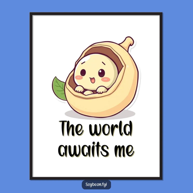 Funny Curious Soybean Poster: Peeking into Art!