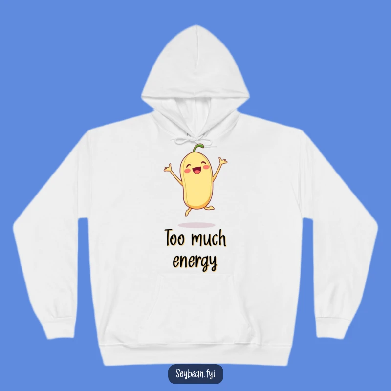 Funny Excited Soybean Hoodie: Cozy Fitness Apparel, Perfect Humorous Gift for Active Souls