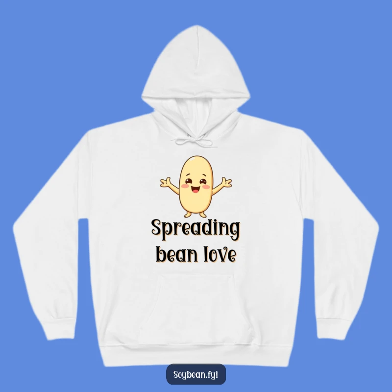 Funny Kawaii Soybean Greeting Hoodie, Cozy Comfort with a Welcoming Character