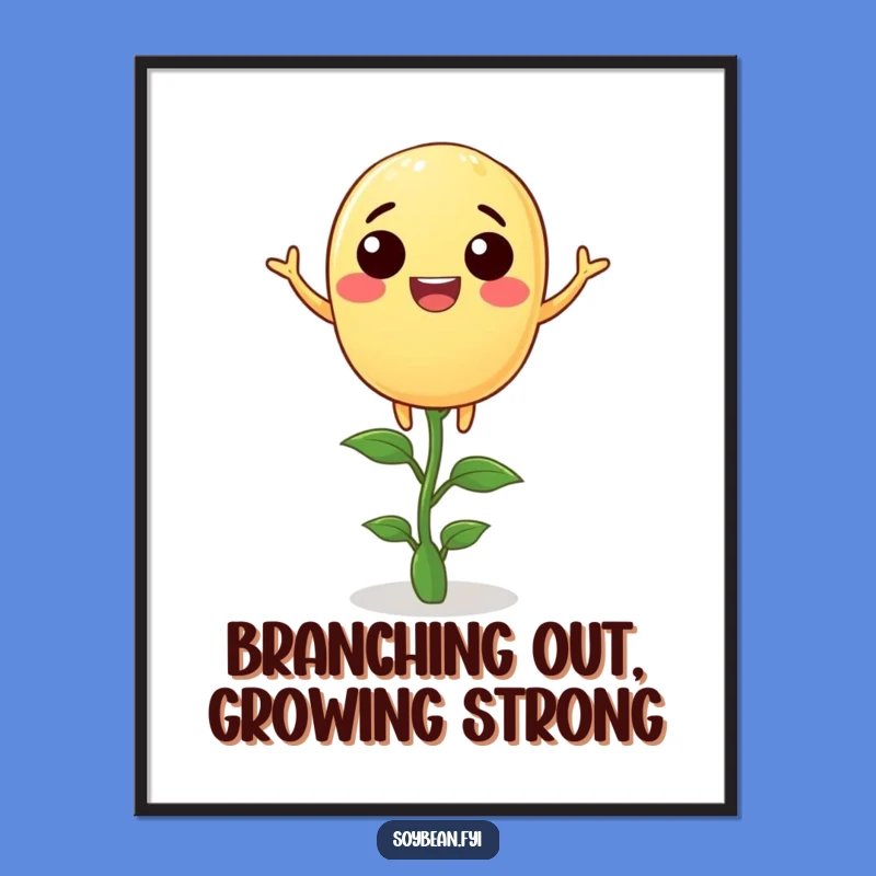 Free Printable Balanced Soybean Wall Art - Funny Downloadable Gift Decor