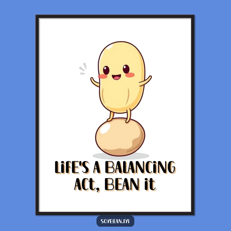 Free Printable Kawaii Soybean Wobble Art - Funny Downloadable Decor