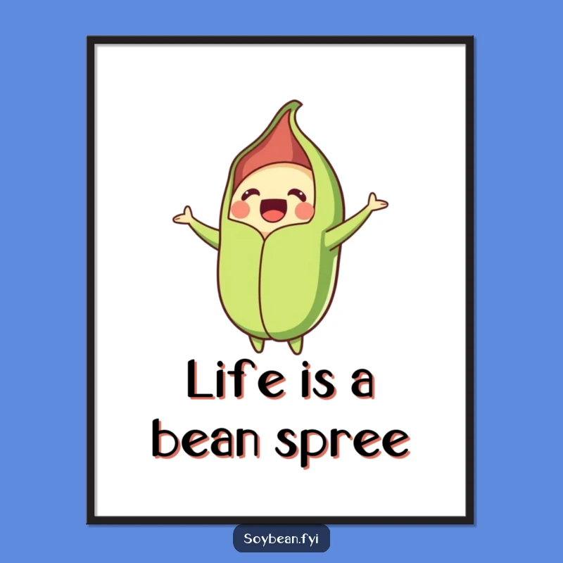 Funny Free Printable Wall Art: Joyful Bursting Soybean Pod, Downloadable Decor