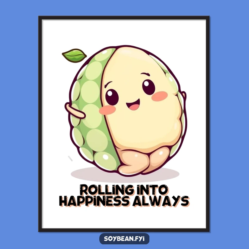 Free Printable Kawaii Soybean Wall Art: Funny Rolling Downloadable Decor for Joyful Spaces