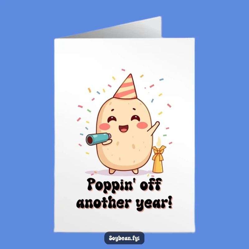 Free Printable Birthday Card: Joyful Soybean Confetti Cannon Funny Downloadable Gift