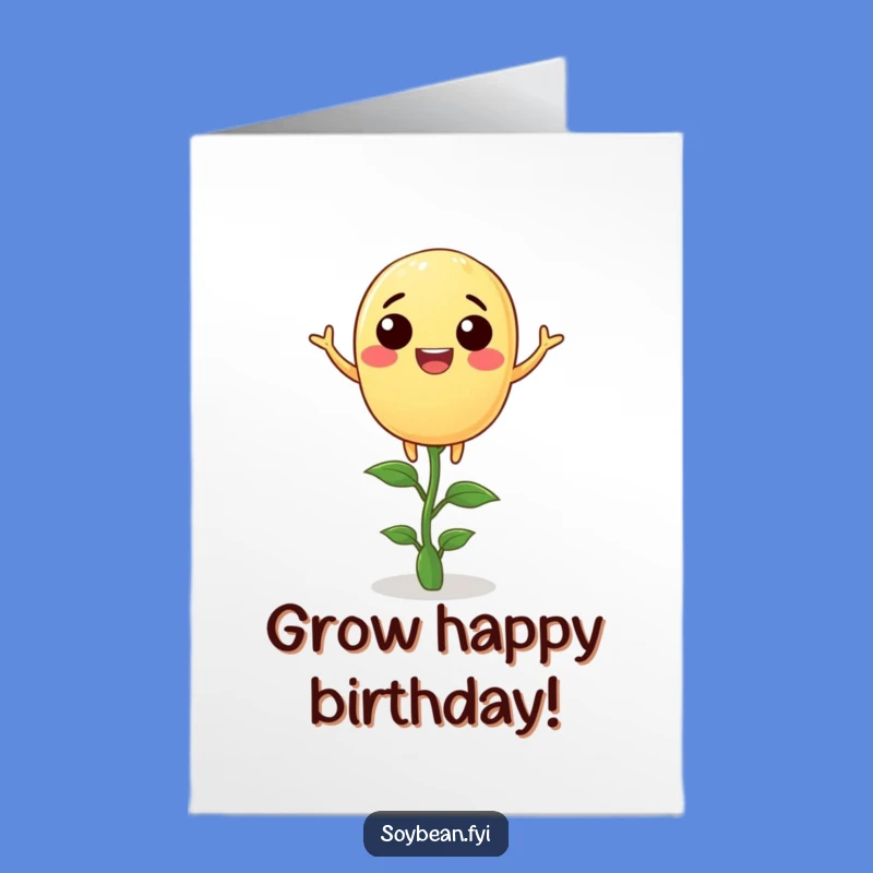 Free Printable Balanced Soybean Birthday Card - Funny Downloadable Gift