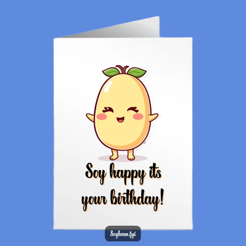 Free Printable Birthday Card: Funny Winking Soybean for a Hilarious Downloadable Gift