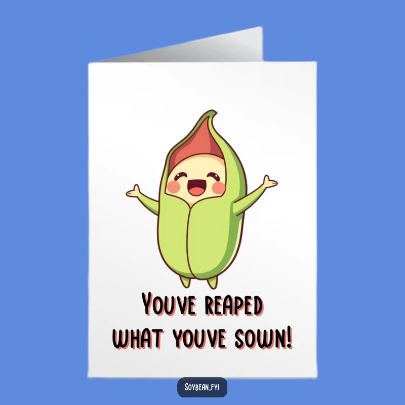 Free Printable Birthday Card: Joyful Soybean Pod Bursting Fun, Downloadable Gift