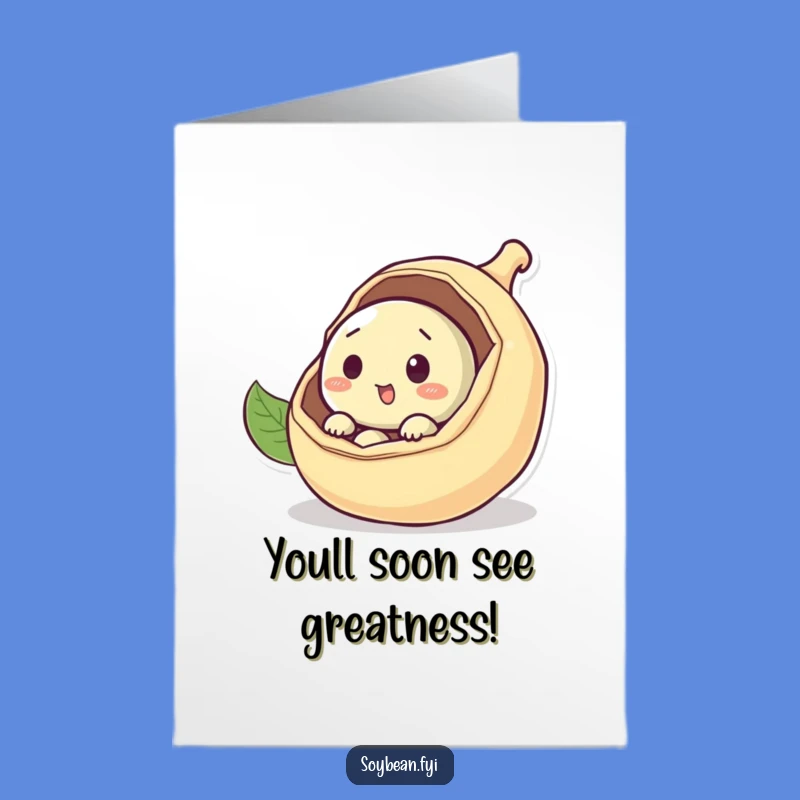 Free Printable Congrats Card: Curious Soybean Peeking Humorous Downloadable Gift