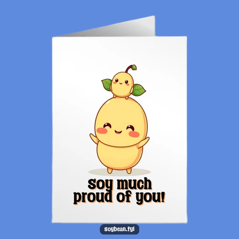 Free Printable Congrats Card: Sweet Soybean Pair, Funny Downloadable Gift!