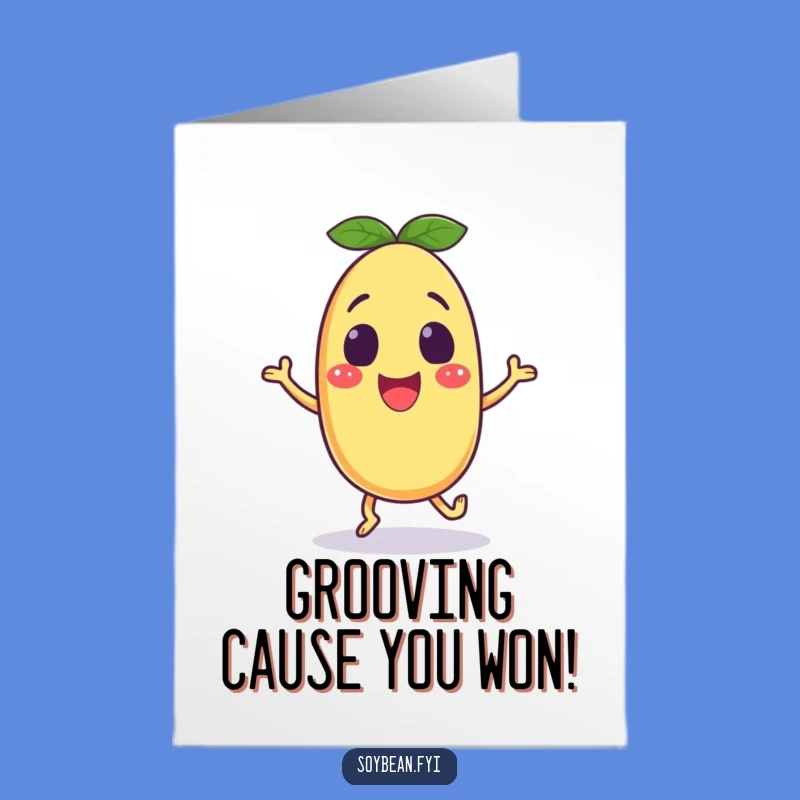 Free Printable Excited Soybean Congrats Card - Energetic Downloadable Celebration of Success