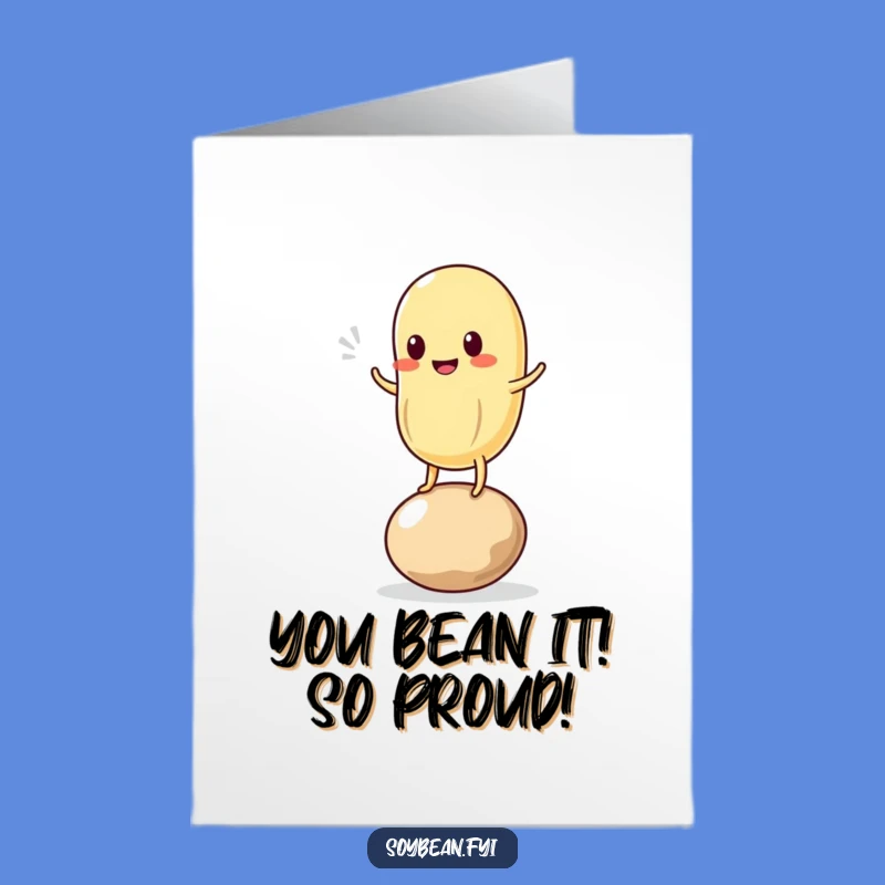 Free Printable Kawaii Soybean Wobble Congrats Card - Hilarious Downloadable Gift