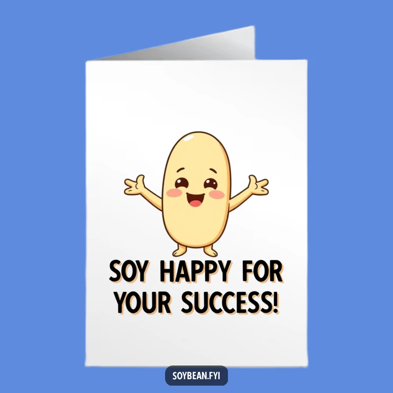 Free Printable Kawaii Soybean Congrats Card: Funny Downloadable for Cheerful Achievements