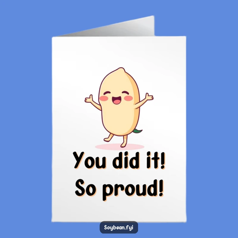 Free Printable Congrats Card: Dancing Soybean Celebrates Your Big Win