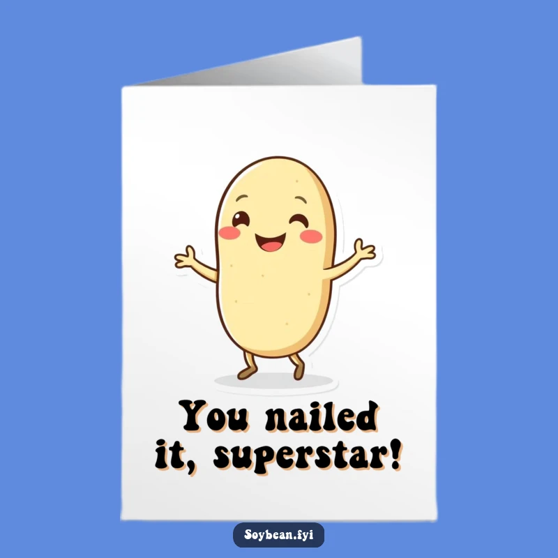 Free Printable Kawaii Soybean Congrats Card - Hilarious Downloadable Gift for Big Wins