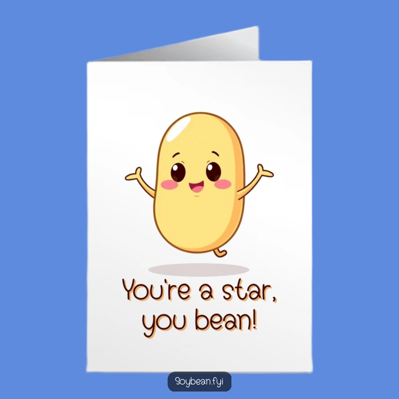 Free Printable Congrats Card: Wobbly Soybean Wiggles, Humorous Download Cheers