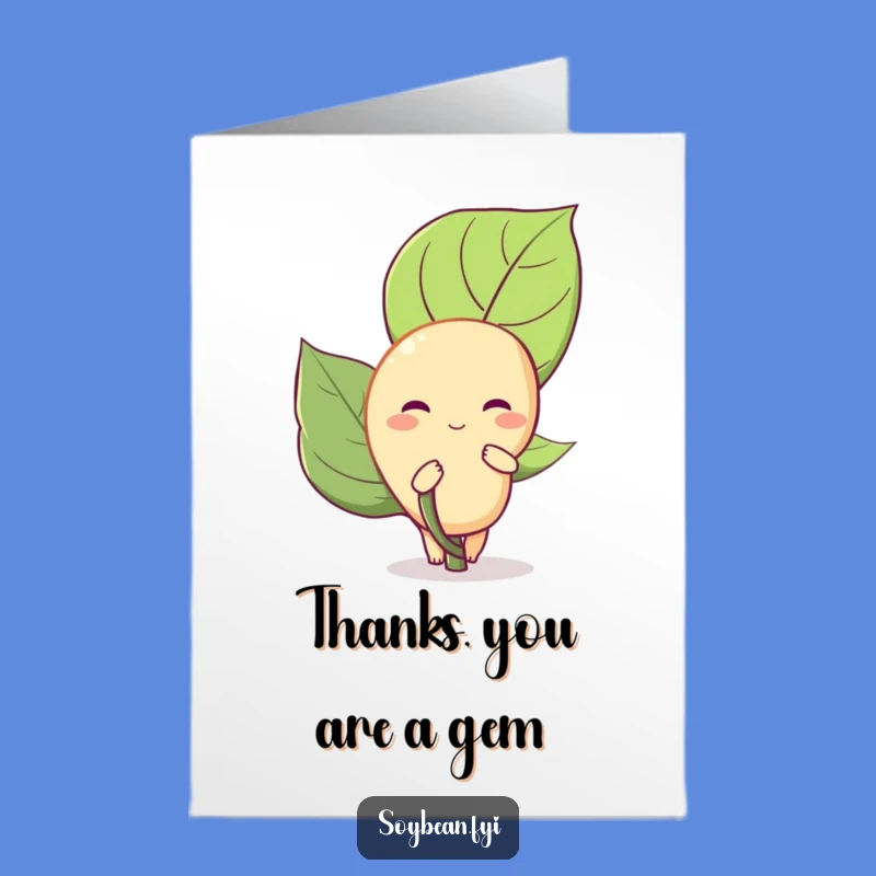 Free Printable Shy Soybean Thank You Card: Express Gratitude with Cute Downloadable Humor