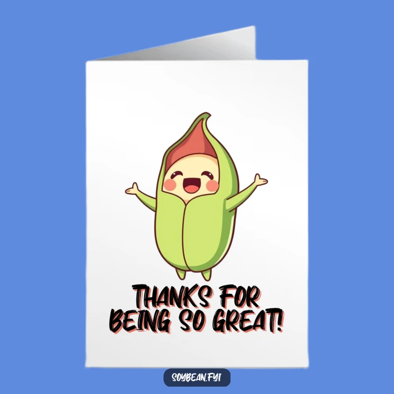 Free Printable Thank You Card: Grateful Soybean Pod Bursting Thanks, Downloadable