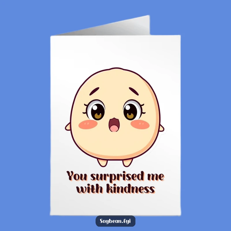 Free Printable Thank You Card: Surprised Soybean Falling Backwards Funny Gift