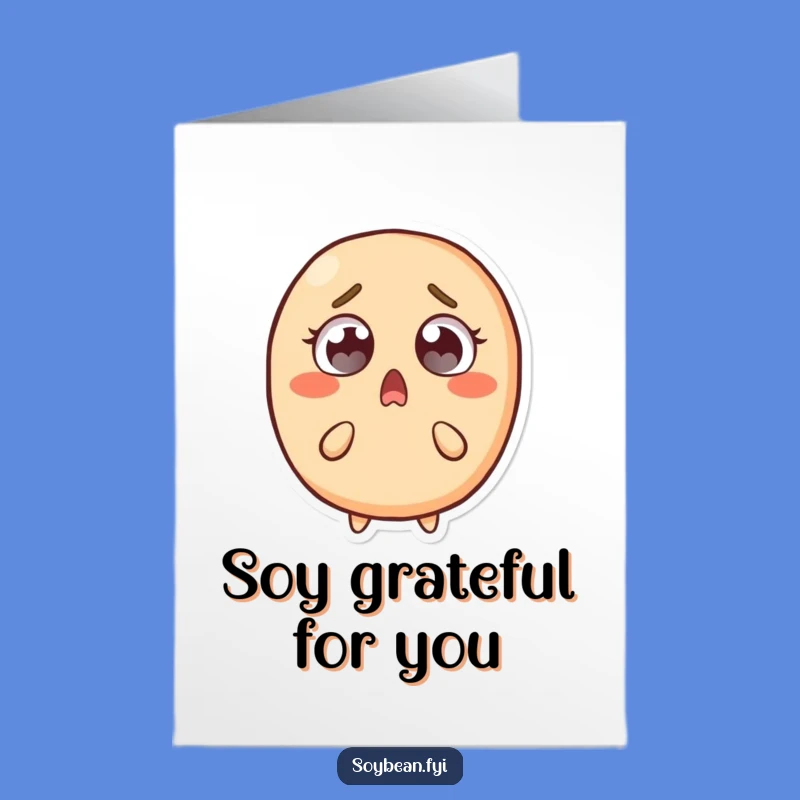 Free Printable Thank You Card: Surprised Soybean's Thanks Funny Downloadable Gift