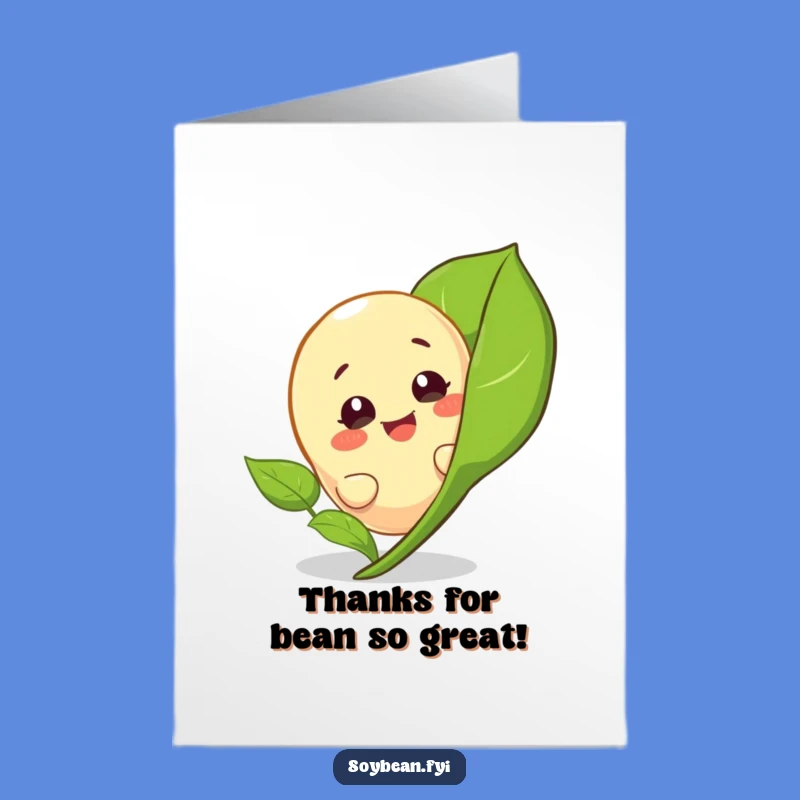 Free Printable Thank You Card: Peeking Soybean - Grateful Downloadable