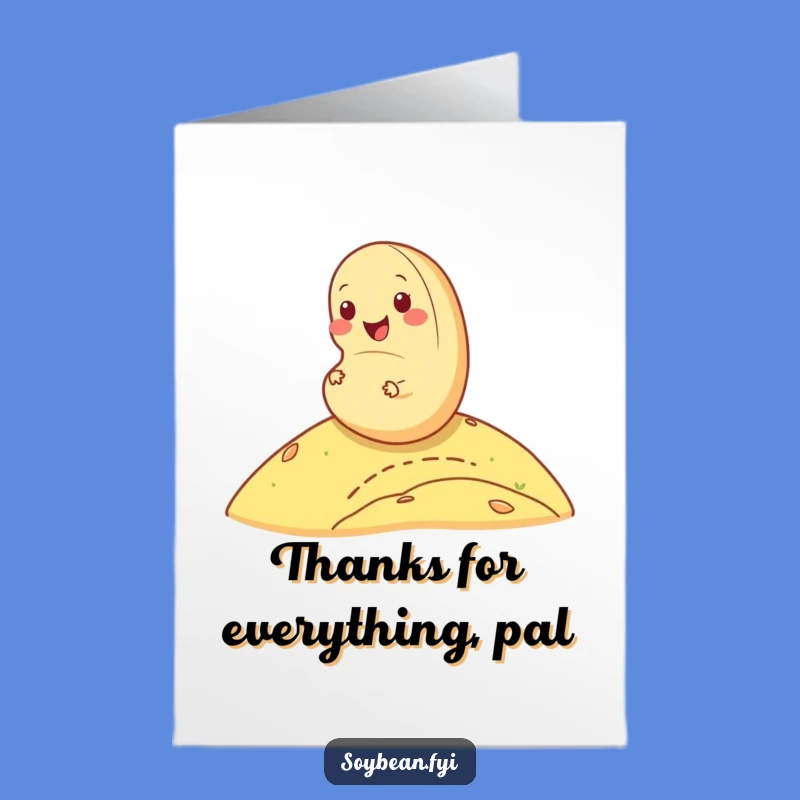 Free Printable Thank You Card: Happy Soybean Rolling Hill Funny Downloadable Gift