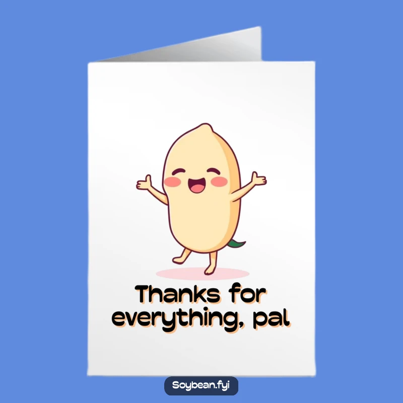 Free Printable Thank You Card: Dancing Soybean Spreads Gratitude Joyfully