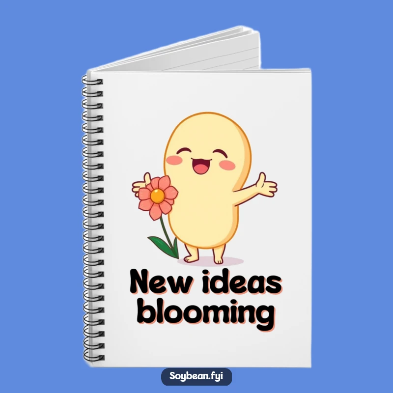 Funny Kawaii Soybean Flower Hug Notebook - Joyful Journaling Gift