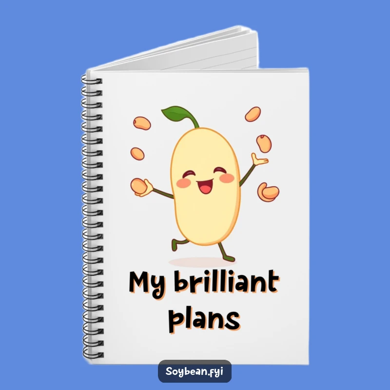 Funny Notebook: Juggling Soybean - Jovial Bean Character Journal - Gift!