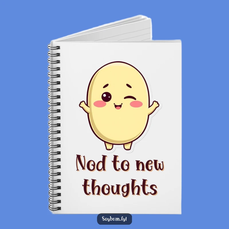 Funny Kawaii Soybean Notebook: Jot Down Notes with a Winking, Nodding Character