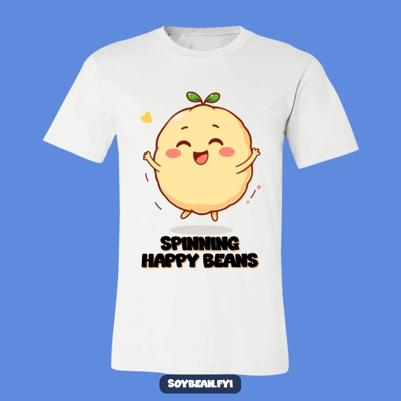 Funny Kawaii Soybean Bounce T-Shirt, Spinning Character Graphic Tee Gift
