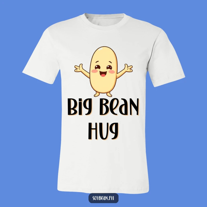Funny Kawaii Soybean Greeting T-Shirt, Huggable Character Graphic Tee Gift