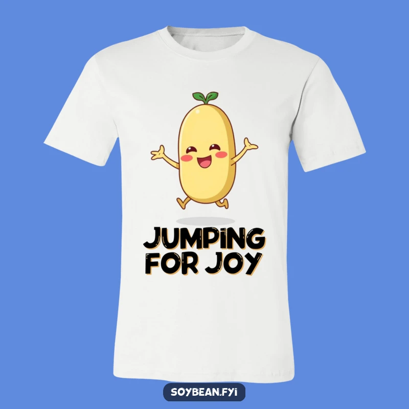 Funny Energetic Soybean T-Shirt - Jumping Jack Action, Motivational Humorous Gift