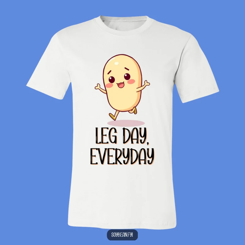 Funny Energetic Soybean T-Shirt: Playful Skip Design, Cheerful Humorous Gift Apparel